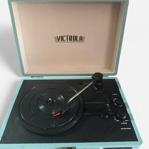 Turquoise Victrola Record Player